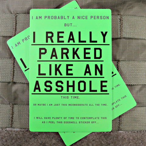Asshole Parking Stickers