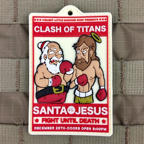 Clash Of Titans Santa Vs. Jesus Christmas Morale Patch