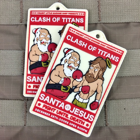 Clash Of Titans Santa Vs. Jesus Christmas Morale Patch