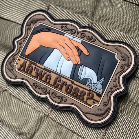 "Are We Cross" Tombstone Patch