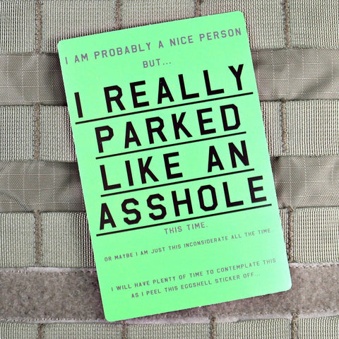 Asshole Parking Stickers