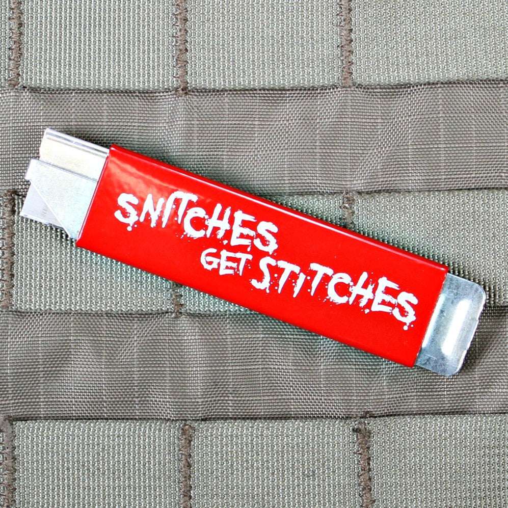 Snitches Get Stitches Box Cutter | Violent Little Machine Shop